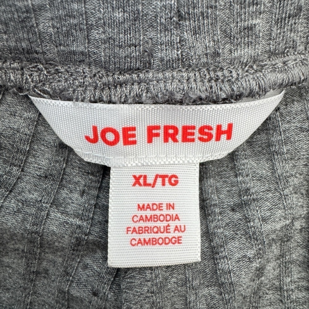Joe Fresh Wide Leg Ribbed Elastic Waist Loose Fit Grey Pants Women's XL - Picture 7 of 9